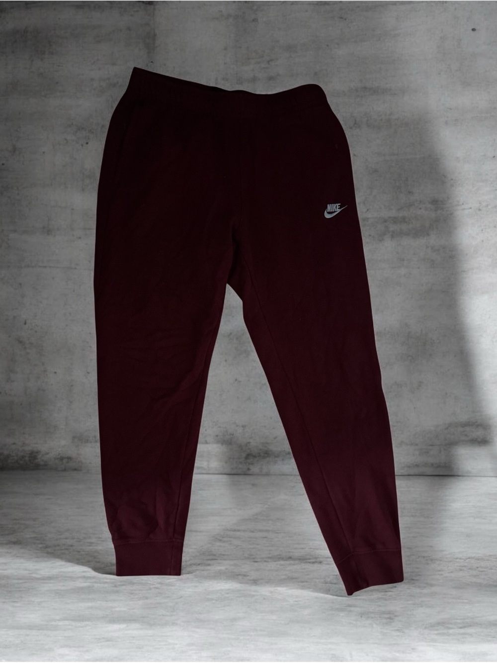 Nike Maroon/Burgundy Joggers with Swoosh